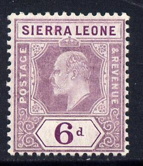 Sierra Leone 1907-12 KE7 MCA 6d dull & bright purple mounted mint SG 107, stamps on , stamps on  stamps on , stamps on  stamps on  ke7 , stamps on  stamps on 