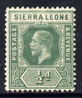 Sierra Leone 1912-21 KG5 MCA 1/2d green mounted mint SG 112, stamps on , stamps on  stamps on , stamps on  stamps on  kg5 , stamps on  stamps on 