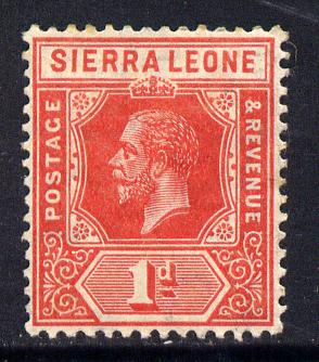 Sierra Leone 1912-21 KG5 MCA 1d carmine mounted mint SG 113, stamps on , stamps on  stamps on , stamps on  stamps on  kg5 , stamps on  stamps on 