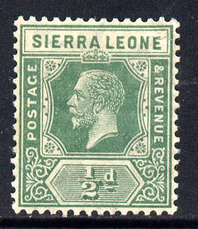 Sierra Leone 1921-27 KG5 Script CA 1/2d green mounted mint SG 131, stamps on , stamps on  stamps on , stamps on  stamps on  kg5 , stamps on  stamps on 