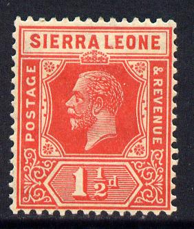 Sierra Leone 1921-27 KG5 Script CA 1.5d scarlet mounted mint SG 133, stamps on , stamps on  kg5 , stamps on 