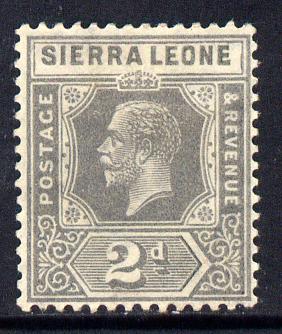 Sierra Leone 1921-27 KG5 Script CA 2d grey mounted mint SG 134, stamps on , stamps on  kg5 , stamps on 