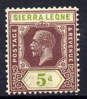 Sierra Leone 1921-27 KG5 Script CA 5d purple & olive-green mounted mint SG 138, stamps on , stamps on  stamps on , stamps on  stamps on  kg5 , stamps on  stamps on 