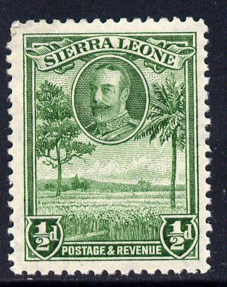 Sierra Leone 1932 KG5 Pictorial 1/2d green mounted mint SG 155, stamps on , stamps on  kg5 , stamps on rice.