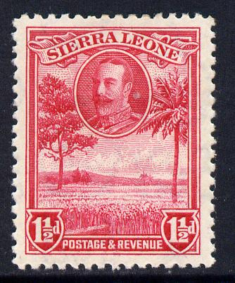 Sierra Leone 1932 KG5 Pictorial 1.5d carmine mounted mint SG 157, stamps on , stamps on  kg5 , stamps on rice.