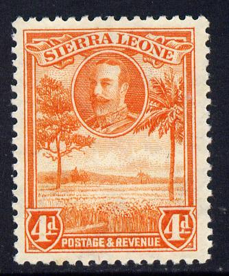 Sierra Leone 1932 KG5 Pictorial 4d orange mounted mint SG 160, stamps on , stamps on  kg5 , stamps on rice.
