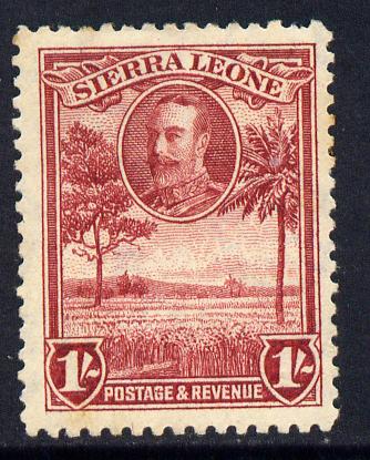 Sierra Leone 1932 KG5 Pictorial 1s lake mounted mint SG 163, stamps on , stamps on  kg5 , stamps on rice.