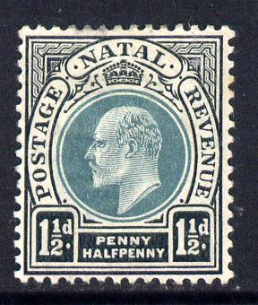 Natal 1902-03 KE7 Crown CA Postage-Revenue 1.5d green & black mounted mint SG 129, stamps on , stamps on  ke7 , stamps on 