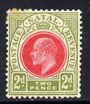 Natal 1902-03 KE7 Crown CA Postage-Revenue 2d red & olive-green mounted mint SG 130, stamps on , stamps on  stamps on , stamps on  stamps on  ke7 , stamps on  stamps on 