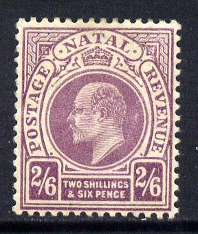 Natal 1904-08 KE7 MCA Postage-Revenue 2s6d purple mounted mint SG 157, stamps on , stamps on  stamps on , stamps on  stamps on  ke7 , stamps on  stamps on 