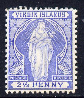 British Virgin Islands 1899 Virgin Crown CA 2.5d ultramarine mounted mint SG 45, stamps on , stamps on  stamps on , stamps on  stamps on  qv , stamps on  stamps on 