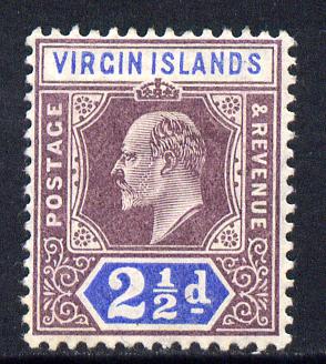 British Virgin Islands 1904 KE7 MCA 2.5d purple & ultramarine mounted mint SG 57, stamps on , stamps on  ke7 , stamps on 