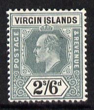British Virgin Islands 1904 KE7 MCA 2s6d green & black mounted mint SG 61, stamps on , stamps on  ke7 , stamps on 
