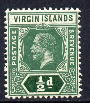British Virgin Islands 1913-19 KG5 MCA 1/2d blue-green & deep green die I mounted mint SG 69a, stamps on , stamps on  kg5 , stamps on 