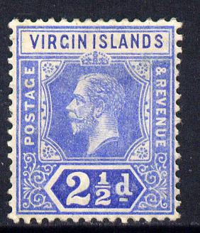British Virgin Islands 1913-19 KG5 MCA 2.5d blue mounted mint SG 72, stamps on , stamps on  kg5 , stamps on 