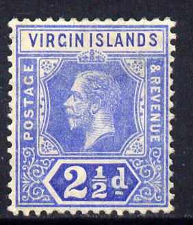 British Virgin Islands 1913-19 KG5 MCA 2.5d blue mounted mint SG 72, stamps on , stamps on  stamps on , stamps on  stamps on  kg5 , stamps on  stamps on 