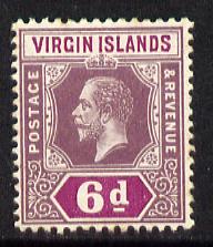 British Virgin Islands 1913-19 KG5 MCA 6d dull & bright purple mounted mint but slight signs of foxing SG 74, stamps on , stamps on  kg5 , stamps on 