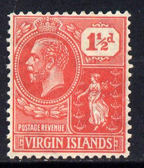 British Virgin Islands 1922-28 KG5 Script CA 1.5d carmine-red mounted mint SG 90, stamps on , stamps on  stamps on , stamps on  stamps on  kg5 , stamps on  stamps on 