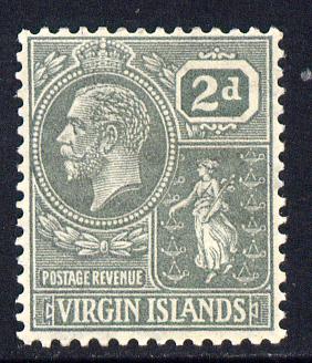 British Virgin Islands 1922-28 KG5 Script CA 2d grey mounted mint SG 92, stamps on , stamps on  kg5 , stamps on 