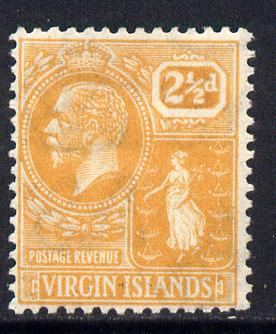 British Virgin Islands 1922-28 KG5 Script CA 2.5d dull orange mounted mint SG 94, stamps on , stamps on  stamps on , stamps on  stamps on  kg5 , stamps on  stamps on 