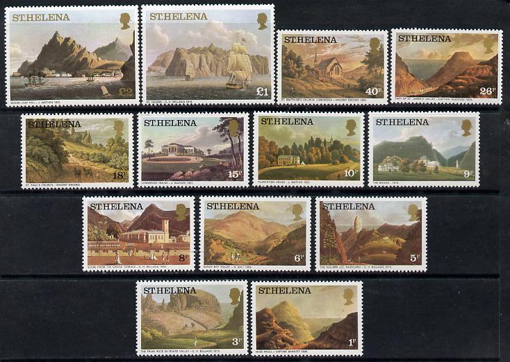 St Helena 1976 Aquatints definitive set complete 13 values unmounted mint SG 319A-31A, stamps on arts