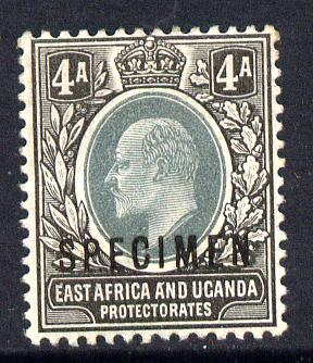 Kenya, Uganda & Tanganyika 1903-04 KE7 Crown CA 4a overprinted SPECIMEN fine with gum only about 730 produced SG 6s, stamps on specimen, stamps on  ke7 , stamps on 