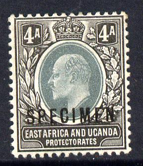 Kenya, Uganda & Tanganyika 1903-04 KE7 Crown CA 4a overprinted SPECIMEN fine with gum only about 730 produced SG 6s, stamps on , stamps on  stamps on specimen, stamps on  stamps on  ke7 , stamps on  stamps on 