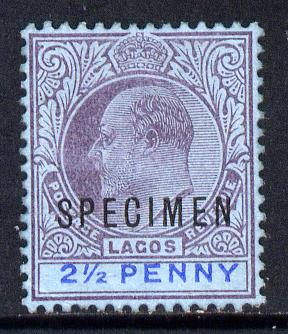 Lagos 1904 KE7 Crown CA 2.5d overprinted SPECIMEN fine with gum only about 730 produced SG 47s, stamps on specimen, stamps on  ke7 , stamps on 
