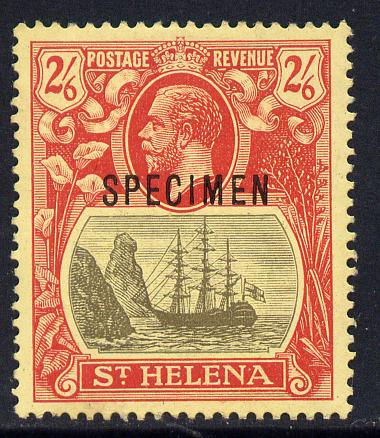 St Helena 1922-37 KG5 Badge MCA 2s6d overprinted SPECIMEN fine with gum only about 400 produced SG 94s, stamps on , stamps on  stamps on specimen, stamps on  stamps on  kg5 , stamps on  stamps on ships