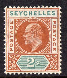 Seychelles 1906 KE7 MCA 2c chestnut & green mounted mint SG 60, stamps on , stamps on  ke7 , stamps on 