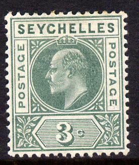 Seychelles 1906 KE7 MCA 3c dull green mounted mint SG 61, stamps on , stamps on  stamps on , stamps on  stamps on  ke7 , stamps on  stamps on 