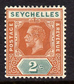 Seychelles 1917-22 KG5 MCA die I - 2c chestnut & green mounted mint SG 82, stamps on , stamps on  kg5 , stamps on 