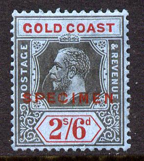 Gold Coast 1921-34 KG5 Script CA die II - 2s6d overprinted SPECIMEN part original gum and only about 400 produced SG 97s, stamps on , stamps on  kg5 , stamps on specimen