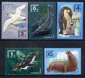 Russia 1978 Antarctic Fauna set of 5 unmounted mint, SG 4784-88, Mi 4742-46*, stamps on polar, stamps on fish, stamps on penguin, stamps on petrel, stamps on seals, stamps on  animals