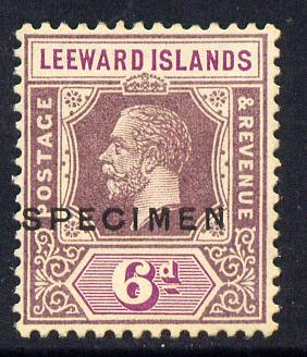 Leeward Islands 1921-32 KG5 Script CA 6d dull & bright purple overprinted SPECIMEN fine with gum and only about 400 produced SG 72s, stamps on , stamps on  ke7 , stamps on specimen