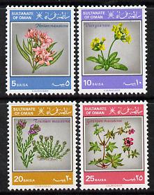 Oman 1982 Flowers set of 4 unmounted mint SG 259-62, stamps on , stamps on  stamps on flowers, stamps on  stamps on 