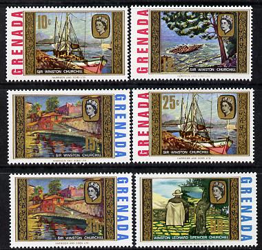 Grenada 1968 Paintings by Sir Winston Churchill set of 6 unmounted mint SG 289-94, stamps on churchill, stamps on arts, stamps on 