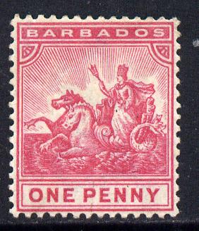 Barbados 1892-1903 Britannia Crown CA 1d carmine mounted mint SG 107, stamps on britannia
