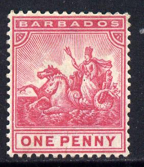 Barbados 1892-1903 Britannia Crown CA 1d carmine mounted mint SG 107