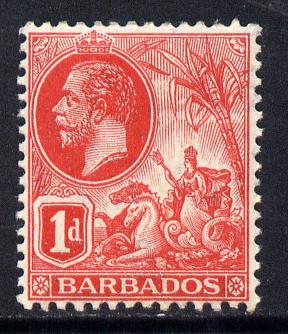 Barbados 1912-16 KG5 MCA 1d red unmounted mint SG 172, stamps on , stamps on  stamps on britannia, stamps on  stamps on  kg5 , stamps on  stamps on 