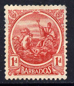 Barbados 1921-24 Britannia Script CA 1d red mounted mint SG 220, stamps on , stamps on  stamps on britannia