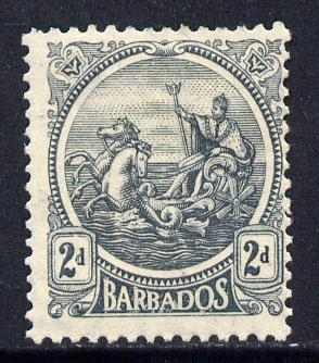Barbados 1921-24 Britannia Script CA 2d grey mounted mint SG 221, stamps on britannia
