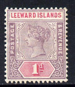 Leeward Islands 1890 QV Crown CA 1d dull mauve & rose mounted mint SG 2, stamps on , stamps on  stamps on , stamps on  stamps on  qv , stamps on  stamps on 