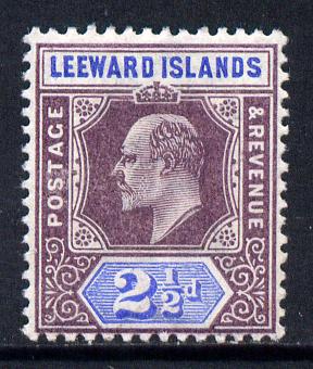 Leeward Islands 1902 KE7 Crown CA 2.5d dull purple & ultramarine mounted mint SG 23, stamps on , stamps on  stamps on , stamps on  stamps on  ke7 , stamps on  stamps on 