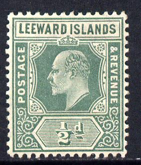 Leeward Islands 1907-11 KE7 MCA 1/2d dull green mounted mint SG 37, stamps on , stamps on  ke7 , stamps on 