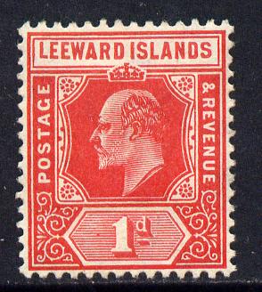 Leeward Islands 1907-11 KE7 MCA 1d bright red mounted mint SG 38, stamps on , stamps on  stamps on , stamps on  stamps on  ke7 , stamps on  stamps on 