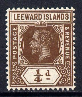 Leeward Islands 1912-22 KG5 MCA 1/4d brown Die I mounted mint SG 46, stamps on , stamps on  kg5 , stamps on 
