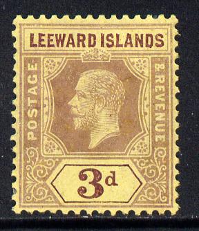 Leeward Islands 1912-22 KG5 MCA 3d purple on orange-buff Die I mounted mint SG 51d, stamps on , stamps on  kg5 , stamps on 