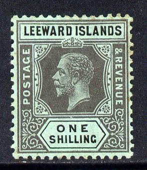 Leeward Islands 1912-22 KG5 MCA 1s black on green Die I mounted mint SG 54, stamps on , stamps on  stamps on , stamps on  stamps on  kg5 , stamps on  stamps on 