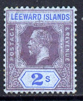 Leeward Islands 1912-22 KG5 MCA 2s purple & blue on blue Die II mounted mint SG 55, stamps on , stamps on  kg5 , stamps on 